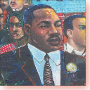 Painted portrait of Dr. King.
