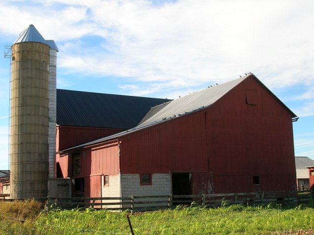 Amish barn with no electricty near the border of Wayne and Holmes Counties in North Central Ohio