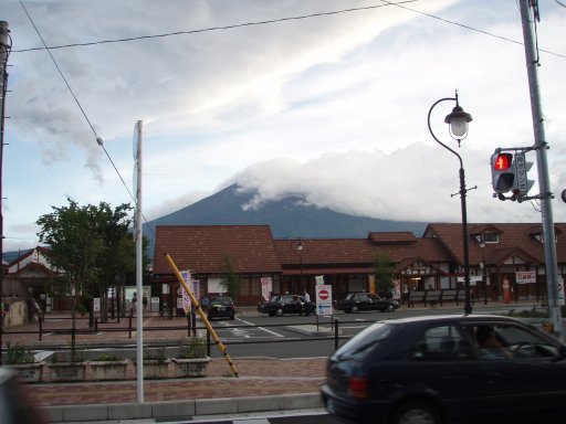 Mount Fuji in the evening from Kawaguchiko Station Inn.