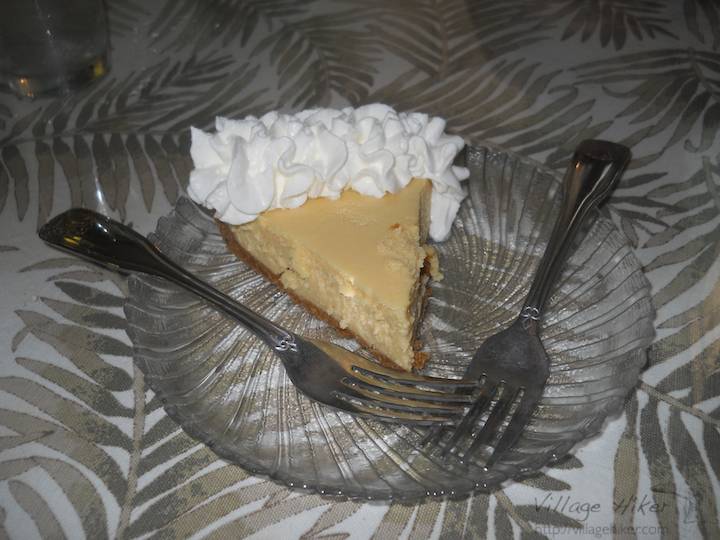 While most people know limes are green, genuine key lime pie is yellow--colored by the hue, saturation and brightness of its tree-ripened major ingredient. A native of Southeast Asia--okay, name all of the fruits not native to this part of the world--the key lime migrated to the Florida Keys--courtesy of Spanish explorers. A rich dessert, one piece sometimes calls for sharing with two forks. Beach Street Eatery in Melbourne Beach, Florida, makes excellent key lime pie from scratch. Snapped with a Nikon Coolpix L22. Copyright 2010 by Village Hiker Publishing Company. All rights reserved. Please do not use without permission. Contact Village Hiker for digital reproduction and high-resolution prints.