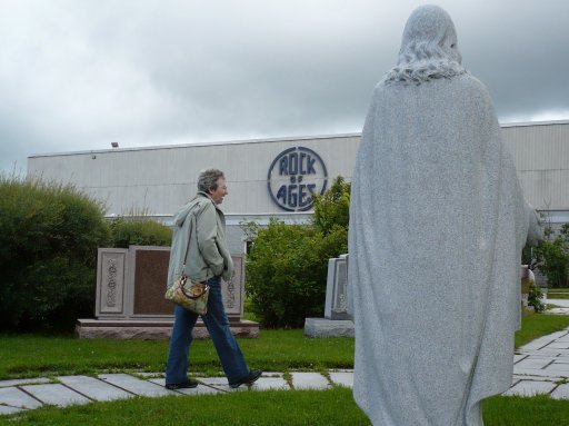 Rock of Ages Factory. The Rock of Ages factory as seen from the monument garden in Barre, Vermont, produces architectural stone, grave monuments and mausoleums from granite removed from quarries in the United States, Canada and other countries.