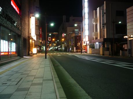 The streets of Wakayama, Japan, were quiet and safe at 11 pm