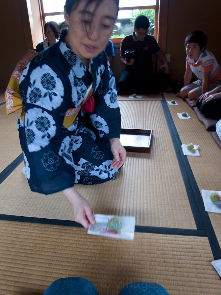 You receive wagashi, a traditional Japanese confectionery.