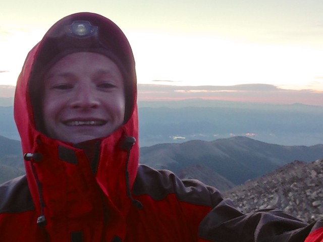 view away from the sun on mt yale