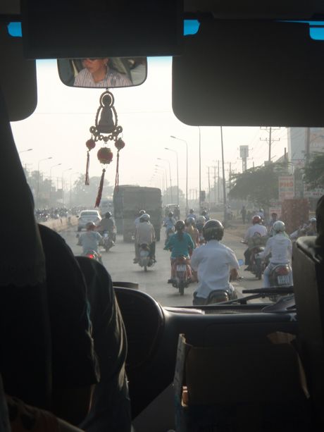 Tour Bus Leaving Ho Chi Minh City