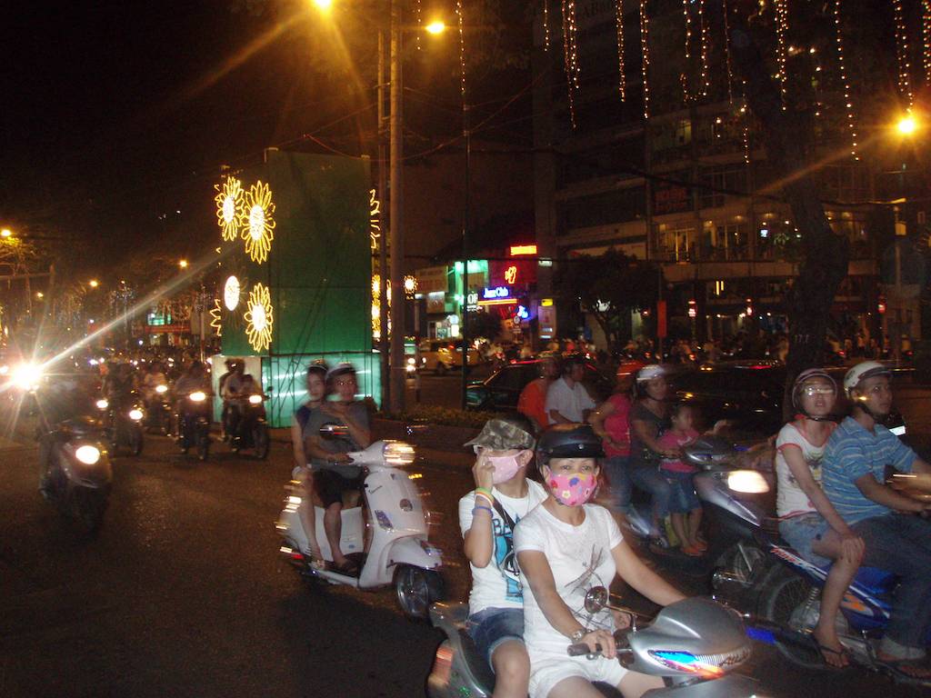 Three on a Motorbike in Ho Chi Minh City